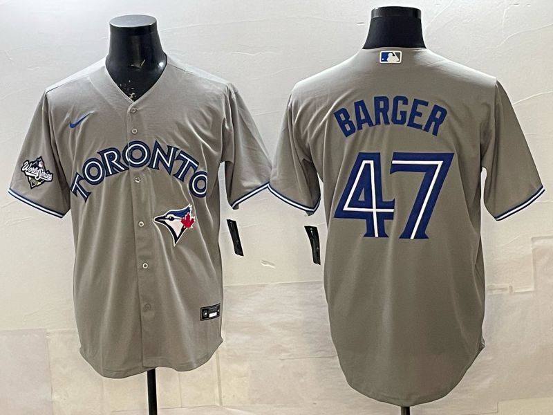 Men 2025 Nike Toronto Blue Jays #47 Barger Grey Game MLB Jersey 02->toronto blue jays->MLB Jersey